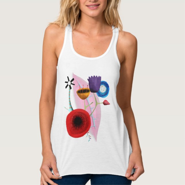 Camiseta Con Tirantes Acuarelas Floral (Anverso)