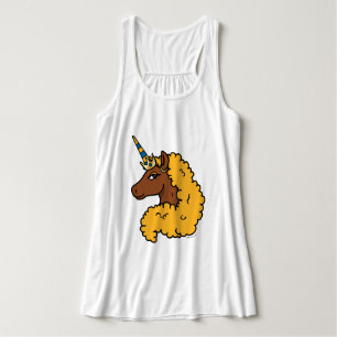 Camiseta Con Tirantes Afro Unicornio amarillo
