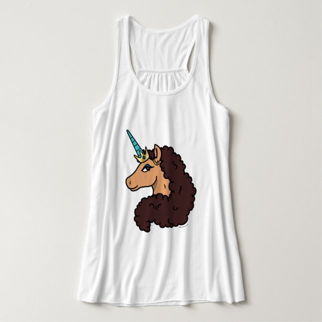 Camiseta Con Tirantes Afro Unicornio | Divino (Diseño del anverso)