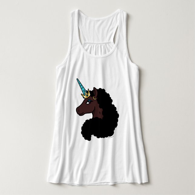 Camiseta Con Tirantes Afro Unicornio | Magico (Diseño del anverso)