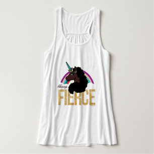 Camiseta Con Tirantes Afro Unicornio   Mágico - Siempre feroz