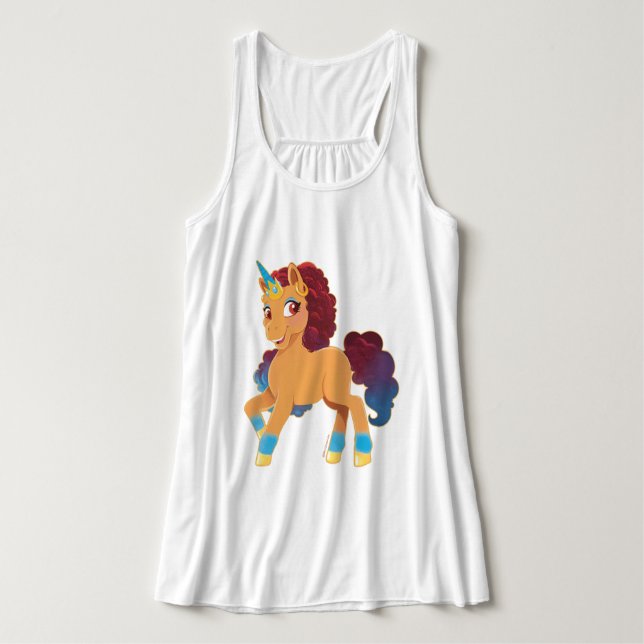 Camiseta Con Tirantes Afro Unicornio | Pranza Divina (Diseño del anverso)