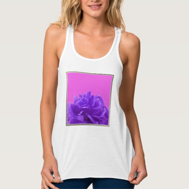 Camiseta Con Tirantes Agradable Floral de frambuesa morada (Anverso)