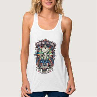 Camiseta Con Tirantes Águila Patriótica Fin De Los Tiempos Calavera Zomb