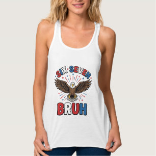 Camiseta Con Tirantes Águila Patriótica Seis Siete Bruh Diseño Vectorial