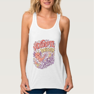 Camiseta Con Tirantes Ajolote Unicornio Salpicadura Caprichosa Bac Blanc