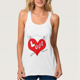 Camiseta Con Tirantes Alas de Amor Corazón Superior (Oscuro)