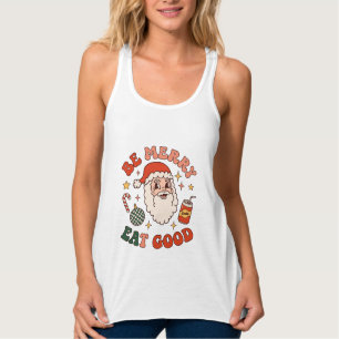 Camiseta Con Tirantes Alégrate Come Buen Navidad Santa Refresco Caña de