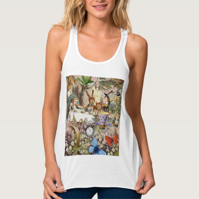Camiseta Con Tirantes Alice in Wonderland tea party characters (Anverso)