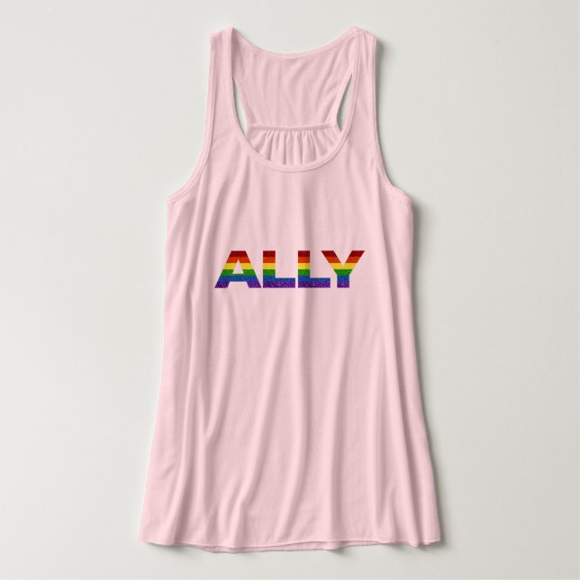 Camiseta Con Tirantes Ally Purpurina del Orgullo LGBT (Diseño del anverso)