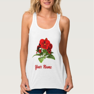 Camiseta Con Tirantes Amante de Pensamientos Floral Personalizado