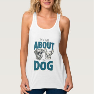Camiseta Con Tirantes Amante de Perro Divertido Grabado Vintage Gráfico_
