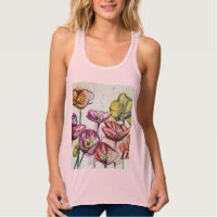 Amapola Roja patrón floral de arte de acuarela Flo