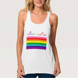 Camiseta Con Tirantes Amar la tipografía Orgullo gay Bandera arcoiris LG