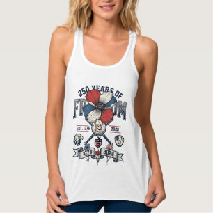 Camiseta Con Tirantes América Floral Patriótico Vintage Diseño Vectorial