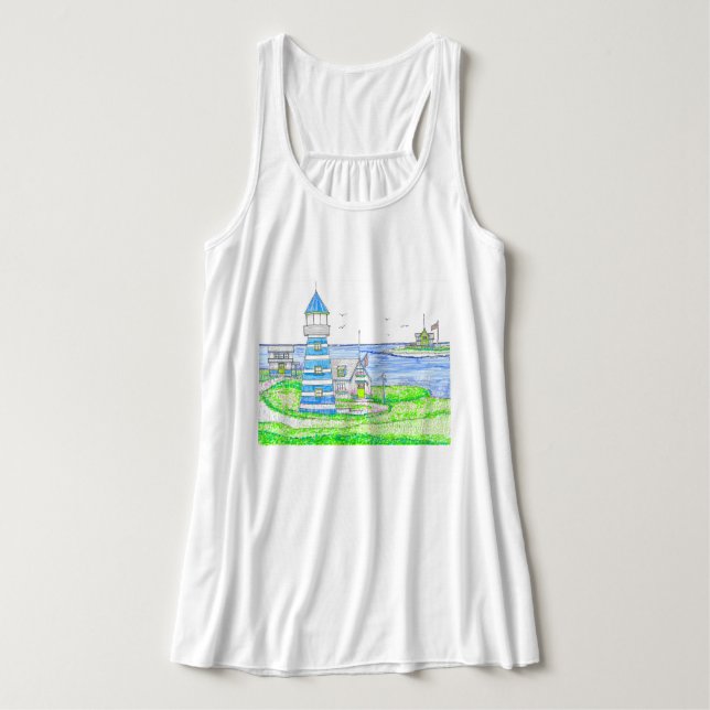Camiseta Con Tirantes Americana 2 Lighthouse Tank (Diseño del anverso)