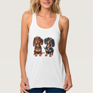 Camiseta Con Tirantes Amigos de Cute Dachshund