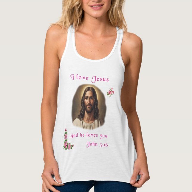 Camiseta Con Tirantes Amo a Jesús (Anverso)