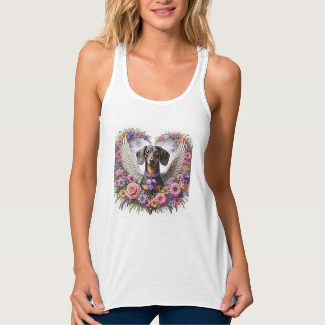 Camiseta Con Tirantes Amo a la memoria Dachshund (Anverso)