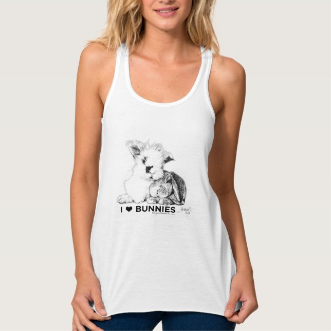 Camiseta Con Tirantes Amo conejitos (Anverso)