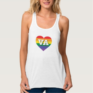Camiseta Con Tirantes Amo el corazón arcoiris de Virginia