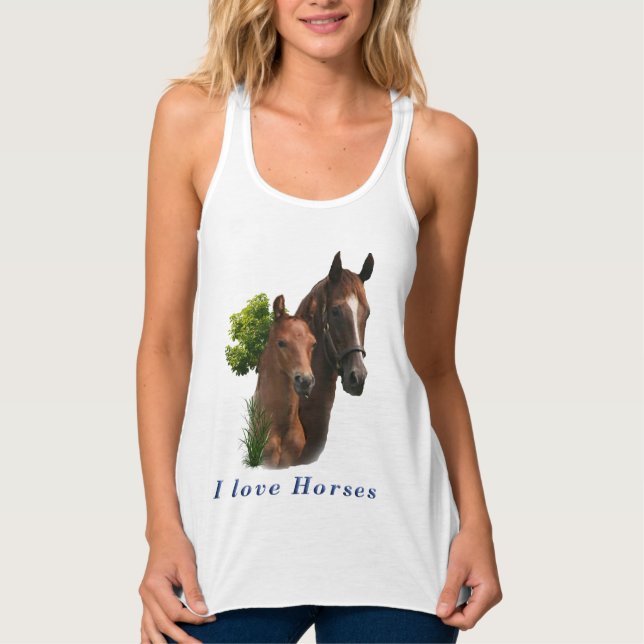 Camiseta Con Tirantes Amo los caballos (Anverso)