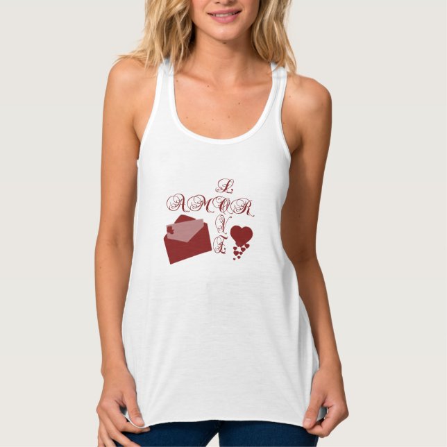 Camiseta Con Tirantes Amor Amor Valentine Design (Anverso)