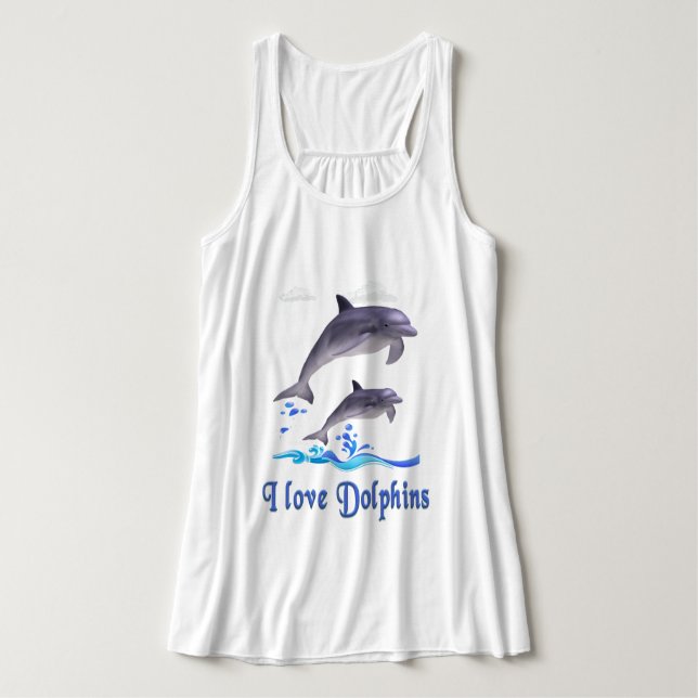 Camiseta Con Tirantes Amor de delfines (Diseño del anverso)