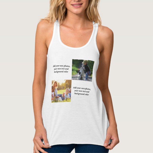 Camiseta Con Tirantes Añadir sus propias fotos, texto y lanzamiento de f (Anverso)