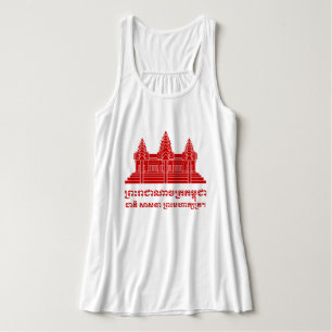 Camiseta Con Tirantes Angkor Wat Cambodian / Khmer Flag with Motto