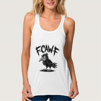 Camiseta Con Tirantes Angry Crow “F-CAW-F” – Edgy Cartoon Bird Design