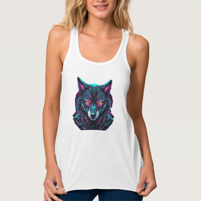 Camiseta Con Tirantes Animal de Neon Cyberpunk - Alta tecnología (Anverso)