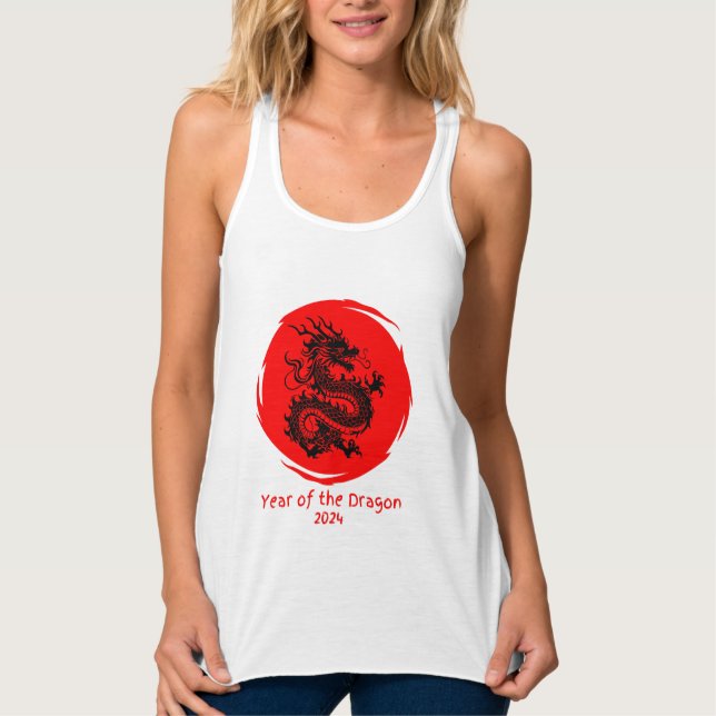 Camiseta Con Tirantes Año del Dragón 2024 en Luna Roja (Anverso)