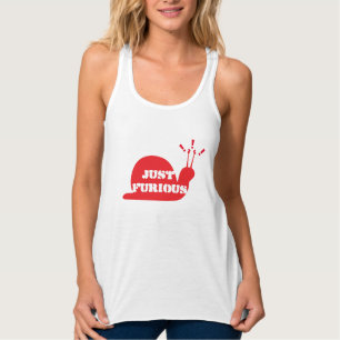 Camiseta Con Tirantes Apenas cubierta roja divertida furiosa del caracol