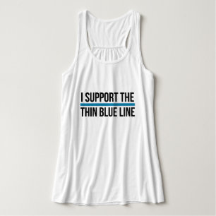 Camiseta Con Tirantes Apoyo La Delgada Línea Azul