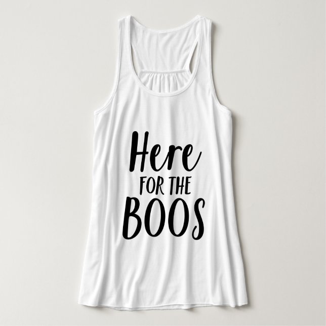 Camiseta Con Tirantes Aquí para los abucheos Halloween (Diseño del anverso)