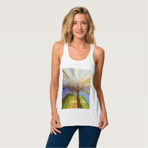 Camiseta Con Tirantes Árbol arcoiris Inspirador