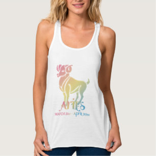 Camiseta Con Tirantes Aries la Astrología Ram Pasteles de Rótulo Zodiaco