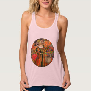 Camiseta Con Tirantes Aries Naranja Mujer Ilustracion gótico
