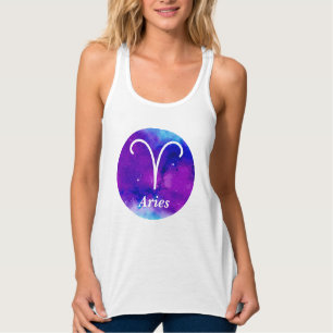 Camiseta Con Tirantes Aries Zodiac Símbolo espacio Nebulosa