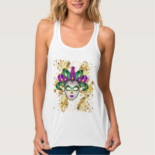 Camiseta Con Tirantes Arriba del tanque Mardi Gras para mujeres