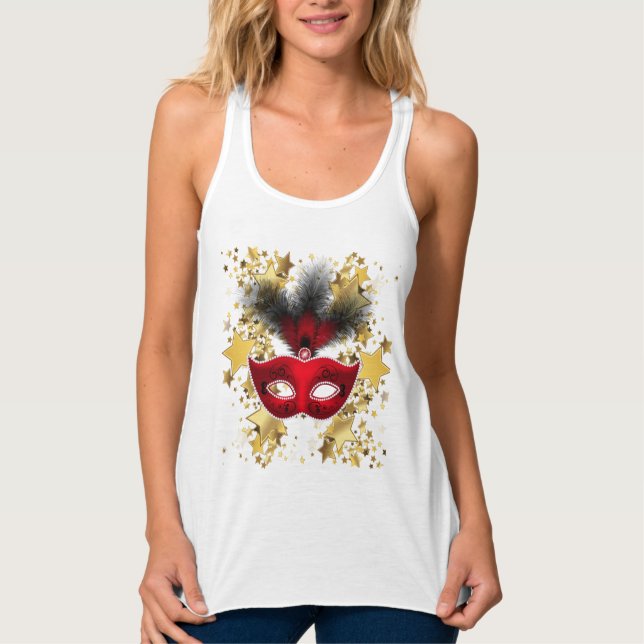 Camiseta Con Tirantes Arriba del tanque Mardi Gras para mujeres (Anverso)