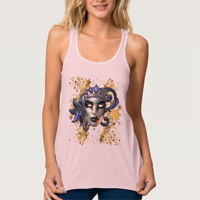 Camiseta Con Tirantes Arriba del tanque Mardi Gras para mujeres (Anverso)
