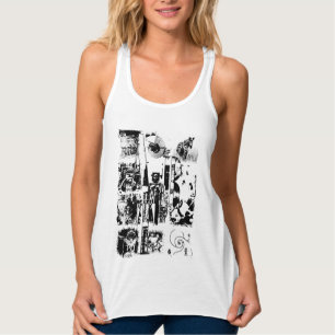 Camiseta Con Tirantes ART COLLAGE blanco y negro + tus ideas