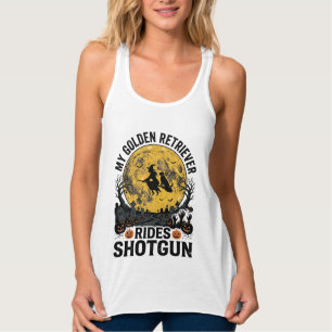 Camiseta Con Tirantes Arte de bruja de Halloween con Golden Retriever mo