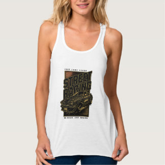 Camiseta Con Tirantes Arte de coche deportivo Retro Fast Lane Fever