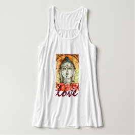Camiseta Con Tirantes Arte Flowy Racerback de la acuarela de Buda del