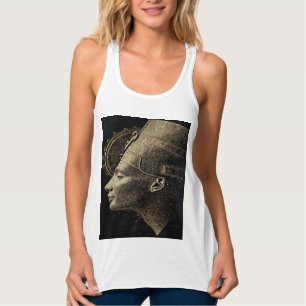 Camiseta Con Tirantes Arte lineal de silueta moderna de Nefertiti