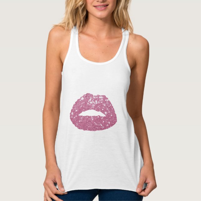 Camiseta Con Tirantes Artista de maquillaje Moderno Labios de Secuencia  (Anverso)