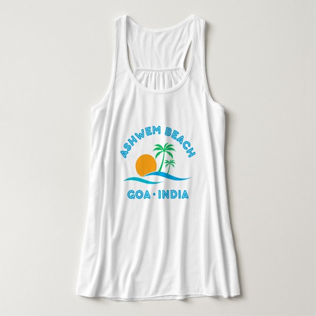 CAMISETA CON TIRANTES ASHWEM BEACH-GOA INDIA (Diseño del anverso)